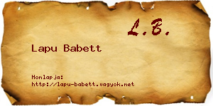 Lapu Babett névjegykártya